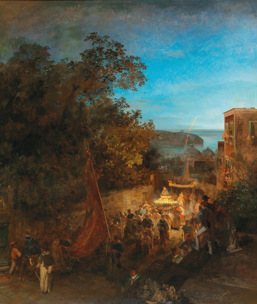 Ischia – Fest von St. Anna, Casamicciola von Oswald Achenbach