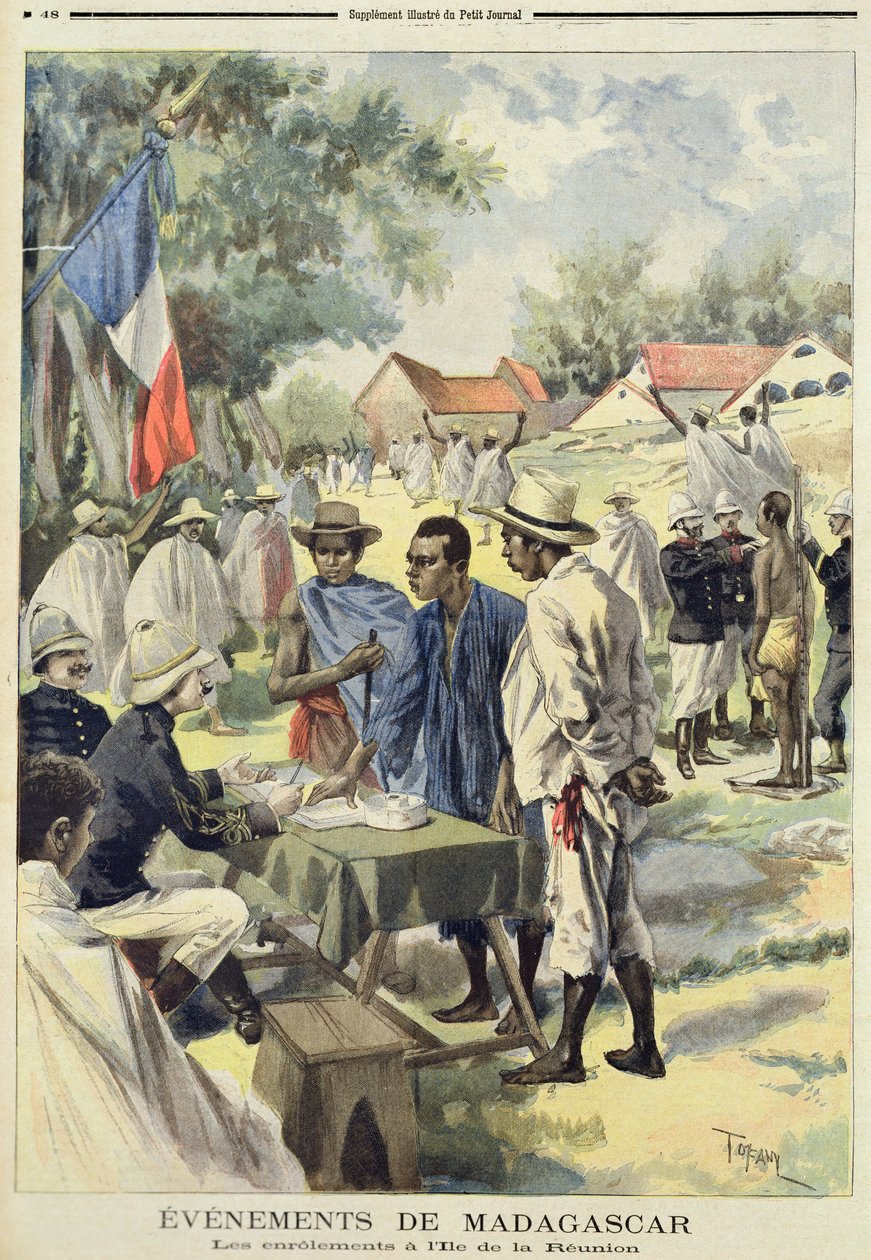 Anwerbung von Einheimischen auf der Insel La Réunion, aus Le Petit Journal, 10. Februar 1895 von Oswaldo Tofani