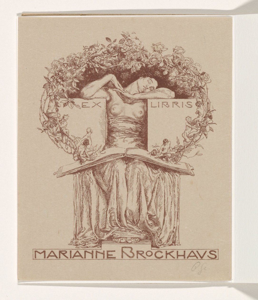 Ex Libris von Marianne Brockhaus von Otto Greiner (signed by artist)