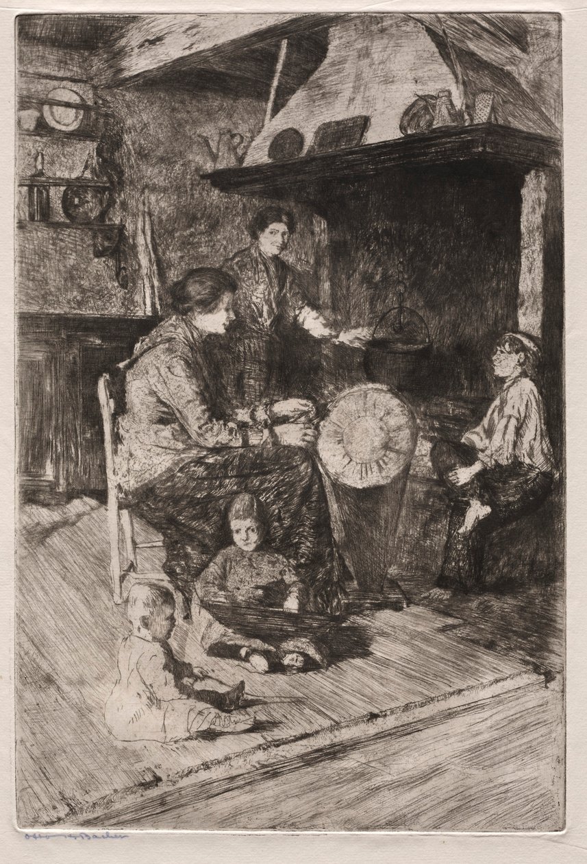 Radierungen von Venedig: Die Spitzenmacherinnen, 19. Jahrhundert von Otto H. Bacher