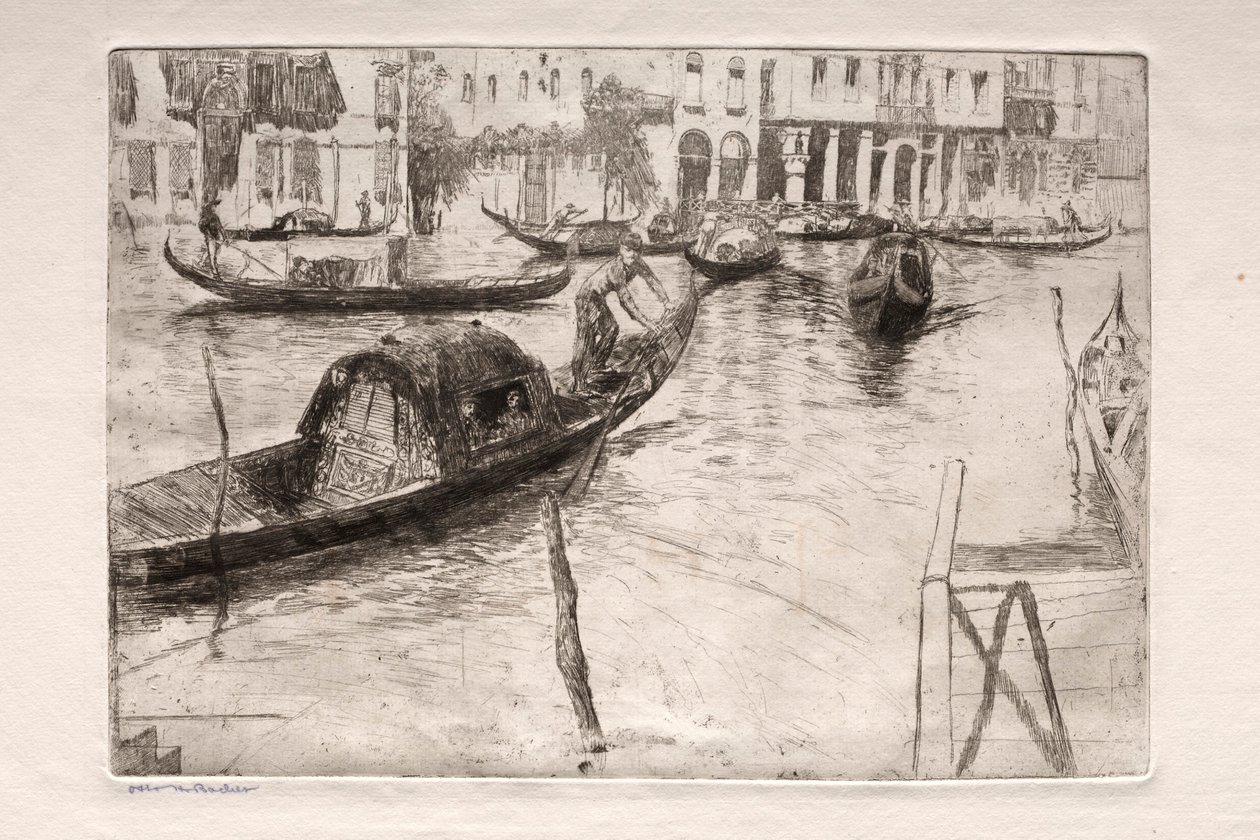 Radierungen von Venedig: Traghetto San Felice von Otto H. Bacher