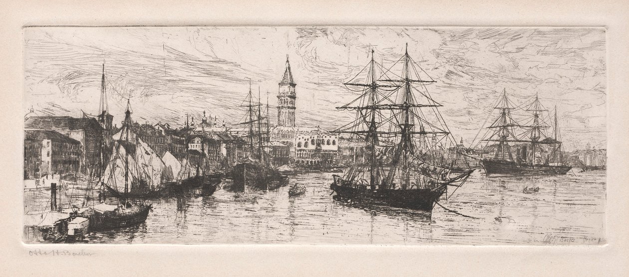 Schifffahrt und der Dogenpalast, 1888 von Otto H. Bacher