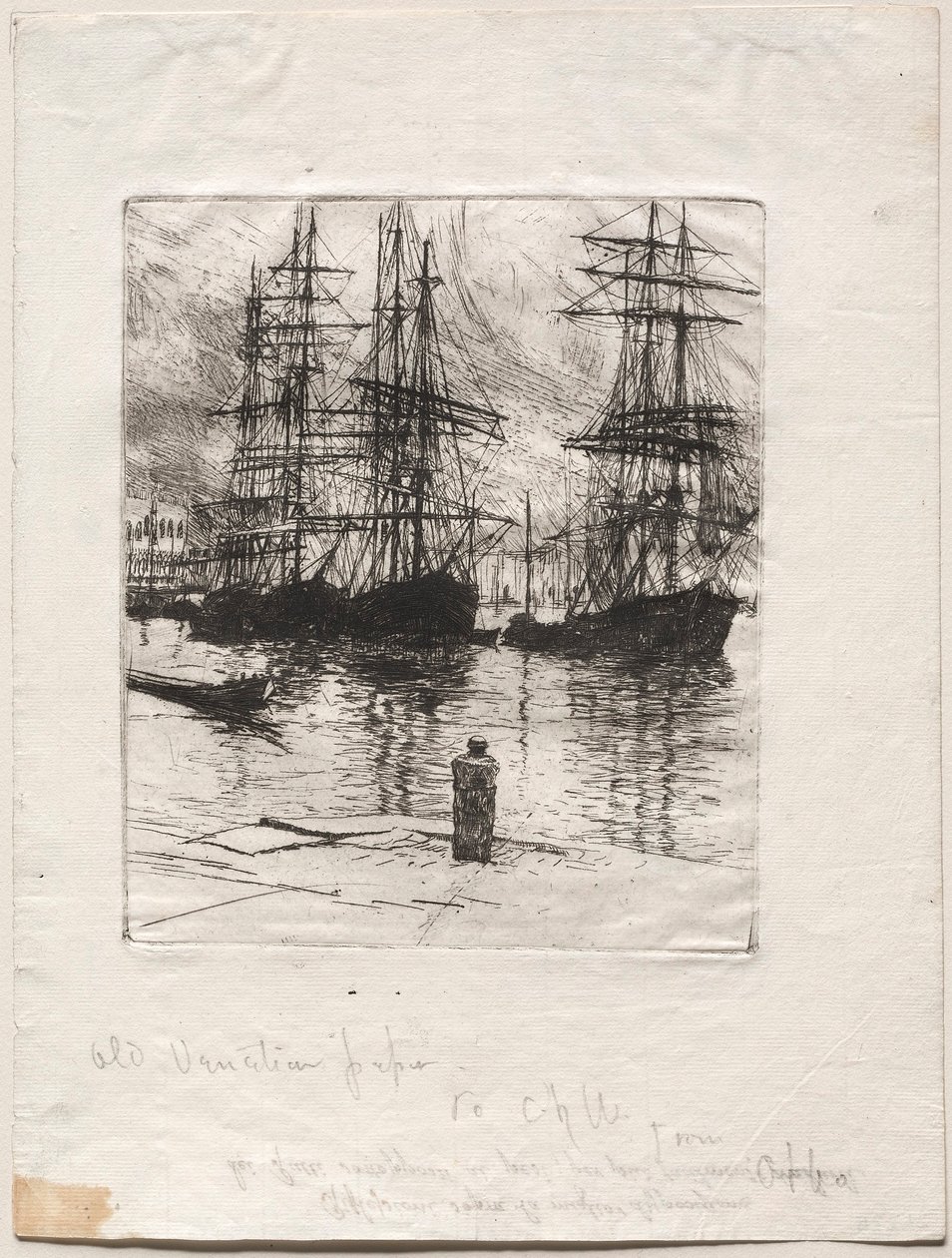 Drei Schiffe, Venedig, 1880 von Otto H. Bacher