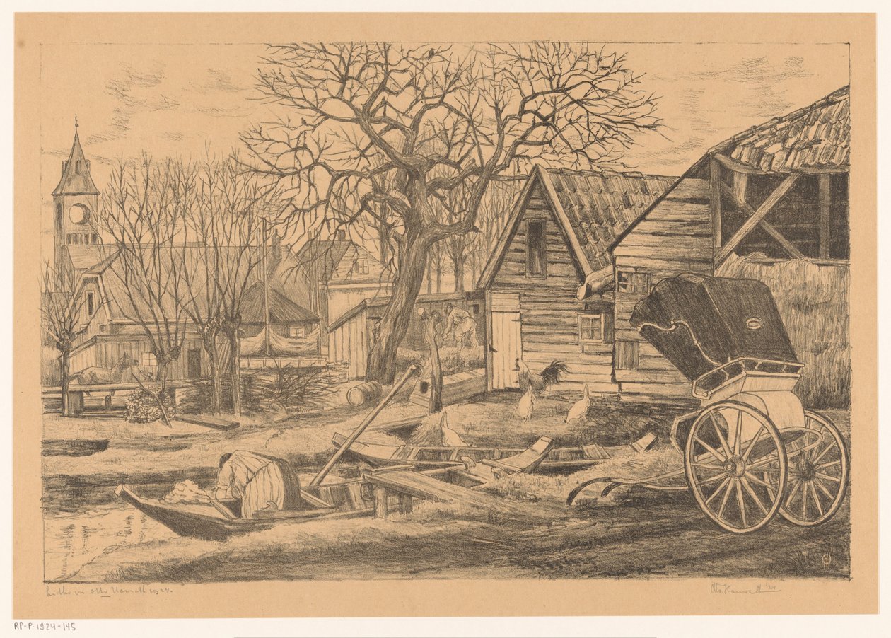Dorf am Wasser von Otto Hanrath (signed by artist)