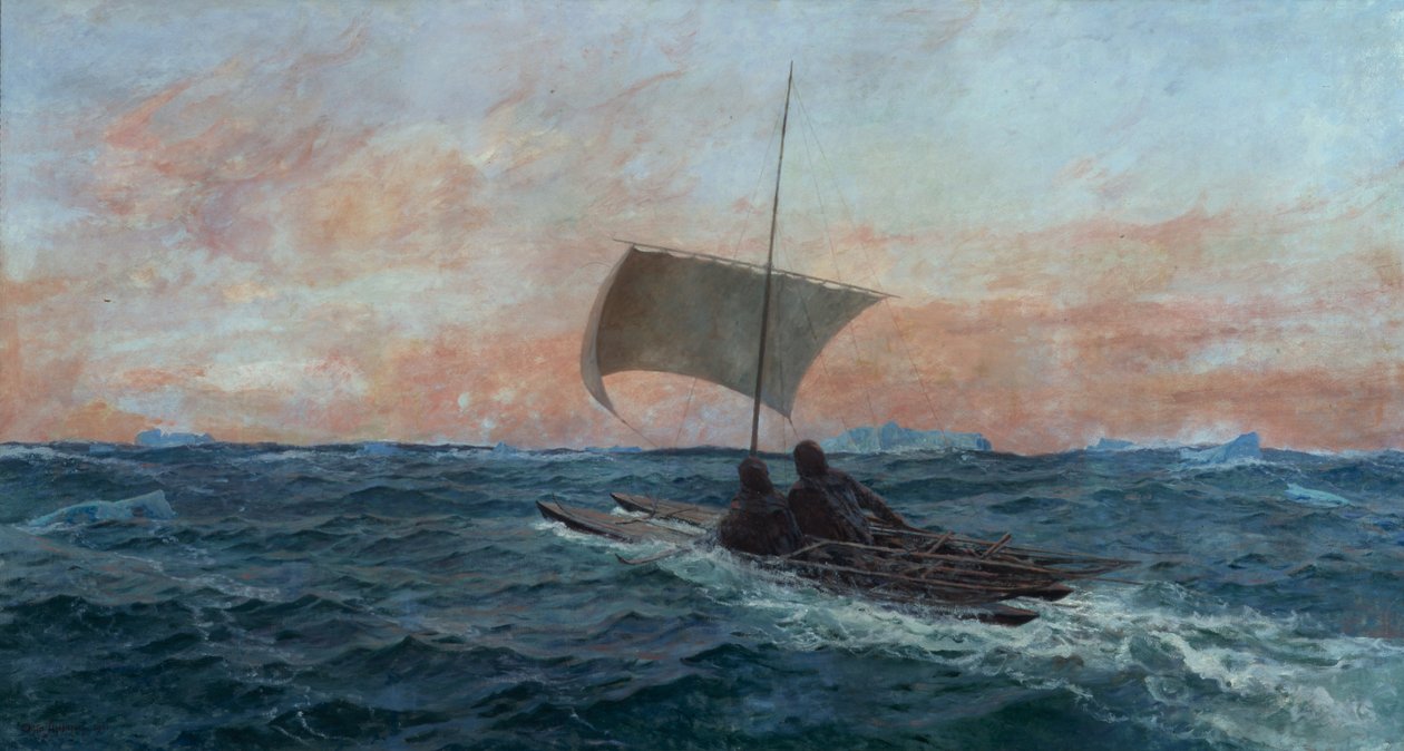 Nansen und Johansen im Arktischen Ozean von Otto Ludvig Sinding