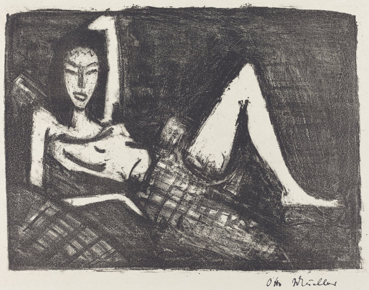 Mädchen auf dem Kanapee von Otto Müller