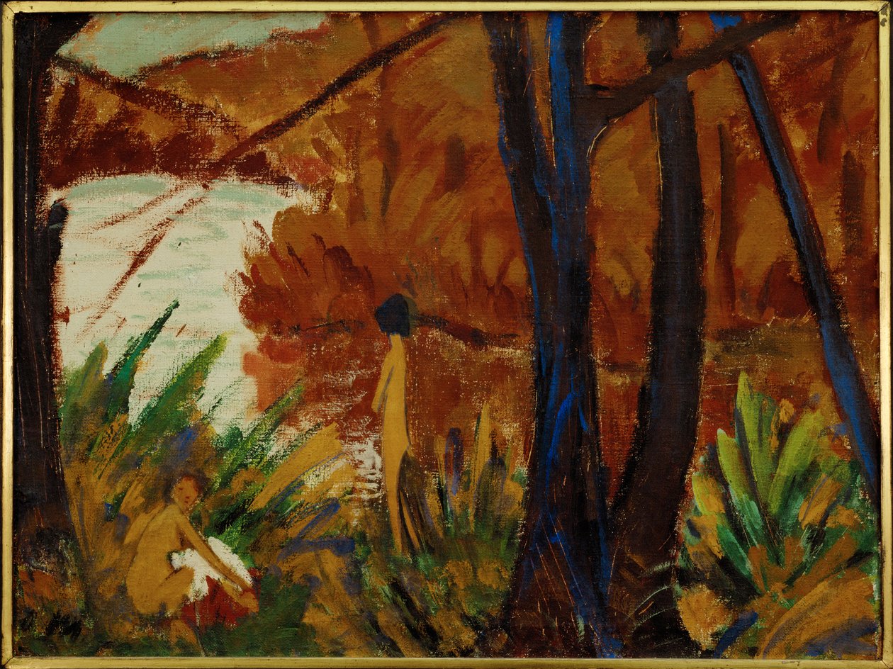 Waldsee mit zwei Akten von Otto Muller or Mueller