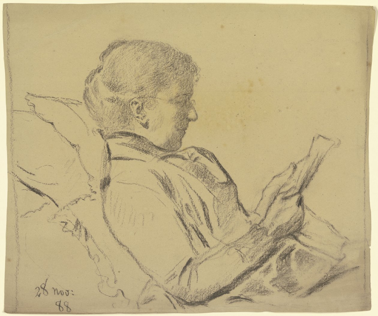 Luise Scholderer, Zeitung lesend von Otto Scholderer