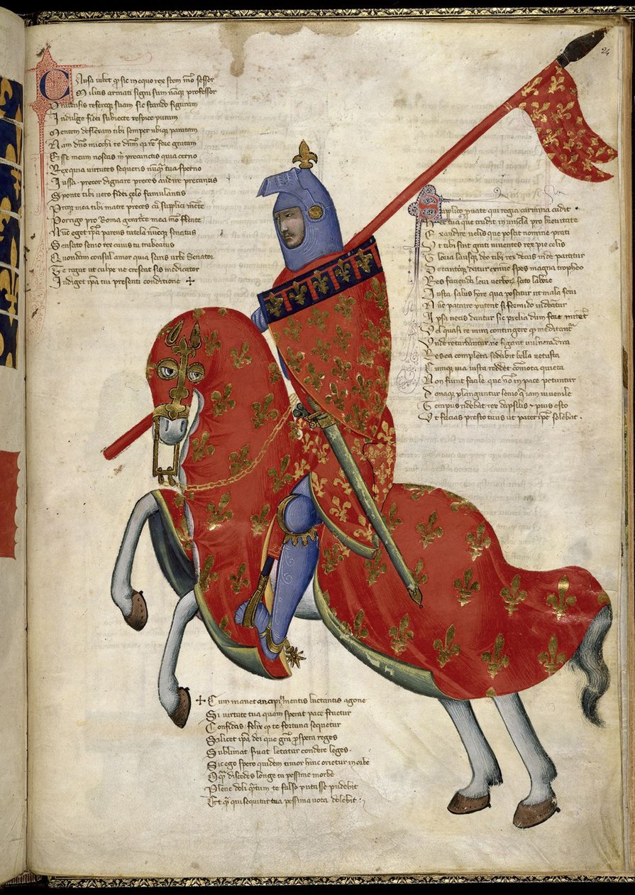 Ein Ritter aus Prato aus Regia Carmina von Convenevole da Prato von Pacino di Buonaguida
