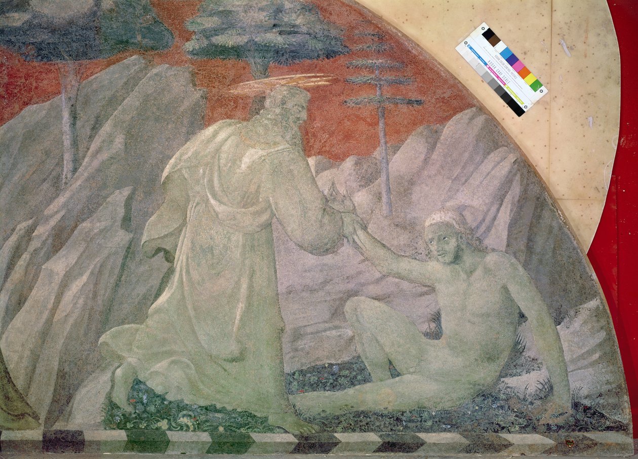 Die Erschaffung der Tiere und Adams (Detail) von Paolo Uccello