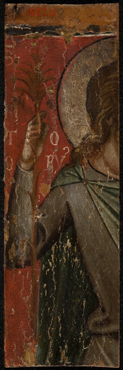 Heiliger Johannes der Täufer (Rückseite des Panels), Mitte 1300er von Paolo Veneziano