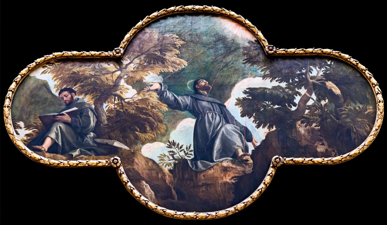 Der heilige Franziskus empfängt die Stigmata von Paolo Veronese