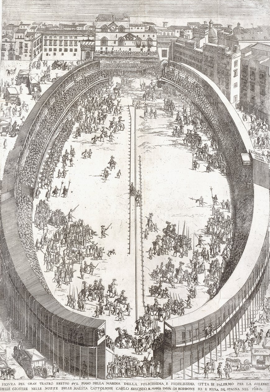 Eine große Faltplatte des Großen Theaters, 1680 von Paolo Amato