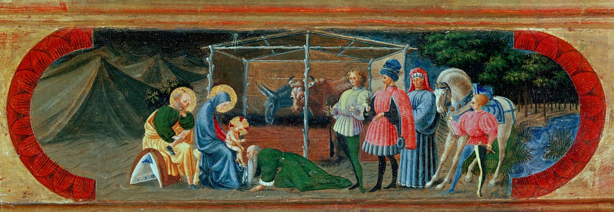 Anbetung der Heiligen Drei Könige. Gemälde von Paolo di Dono, genannt Paolo Uccello (1397-1475) von Paolo Uccello