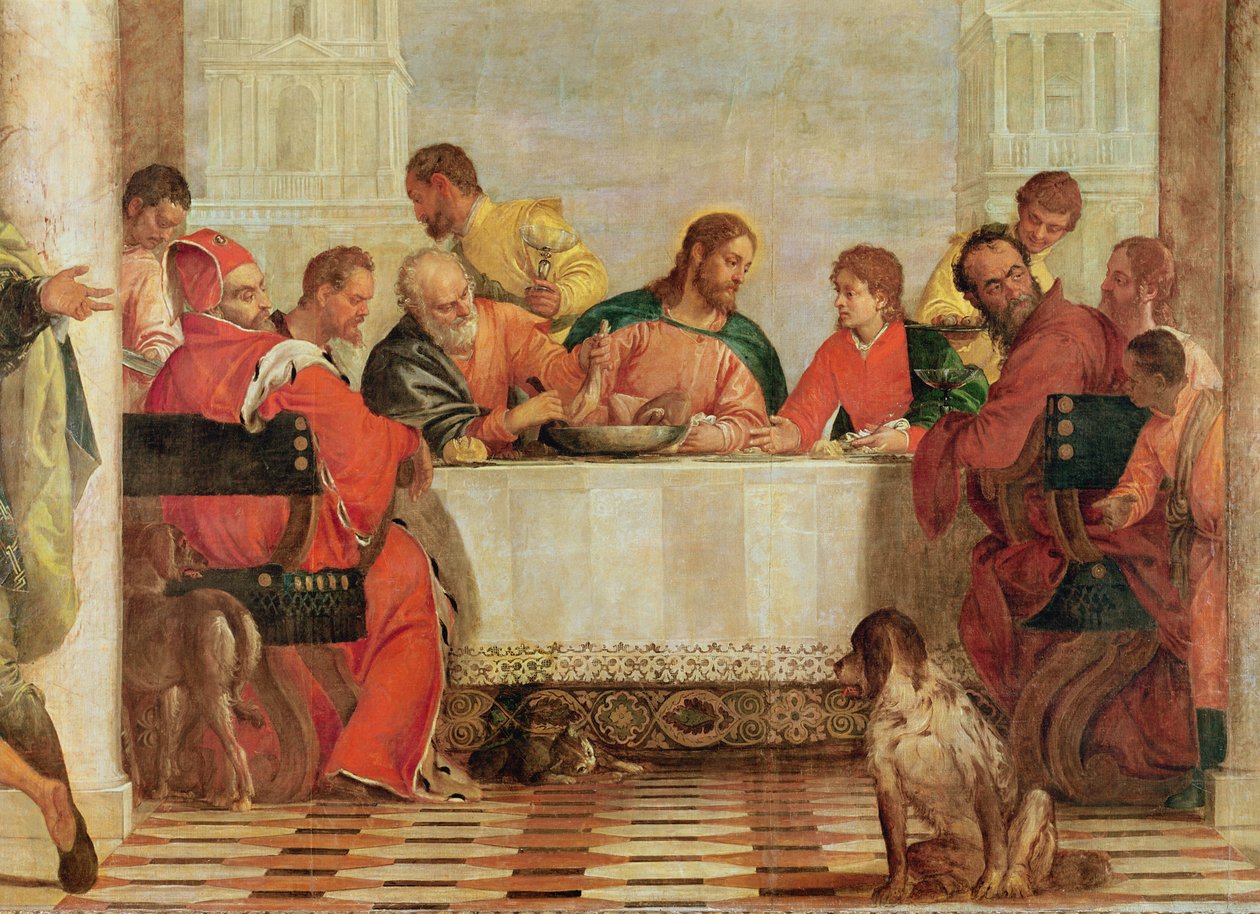 Das Fest im Hause des Levi, 1573 (Detail) von Paolo Veronese