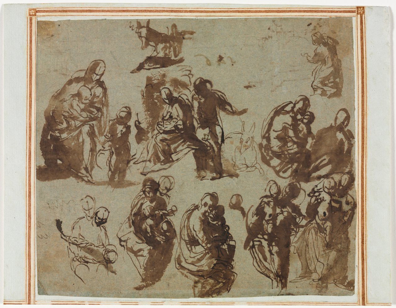 Verschiedene Skizzen der Madonna und des Kindes (recto) von Paolo Veronese