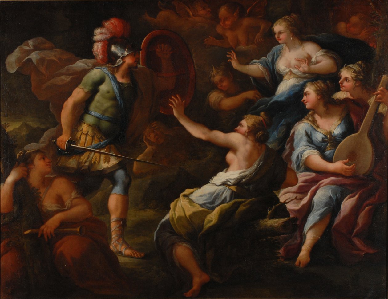 Achilles wird von Odysseus unter den Töchtern des Lykomedes auf Skyros entdeckt von Paolo di Matteis