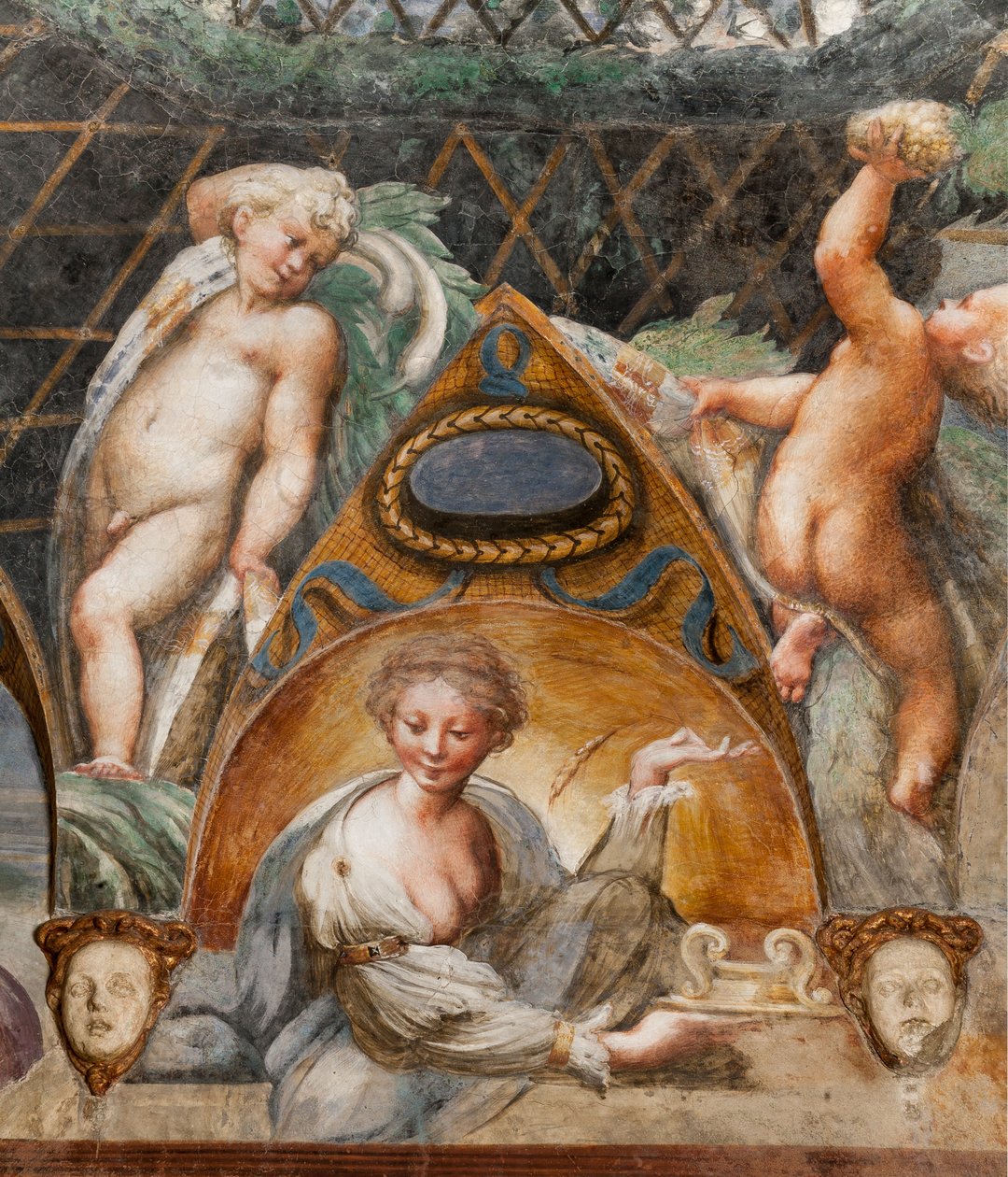 Paola Gonzaga als Göttin Ceres, aus dem Raum von Diana und Aktäon (Detail) von Parmigianino
