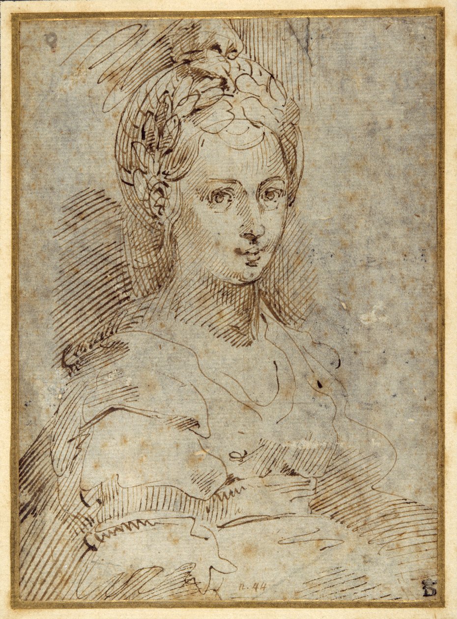 Halbfigur einer sitzenden Frau von Parmigianino
