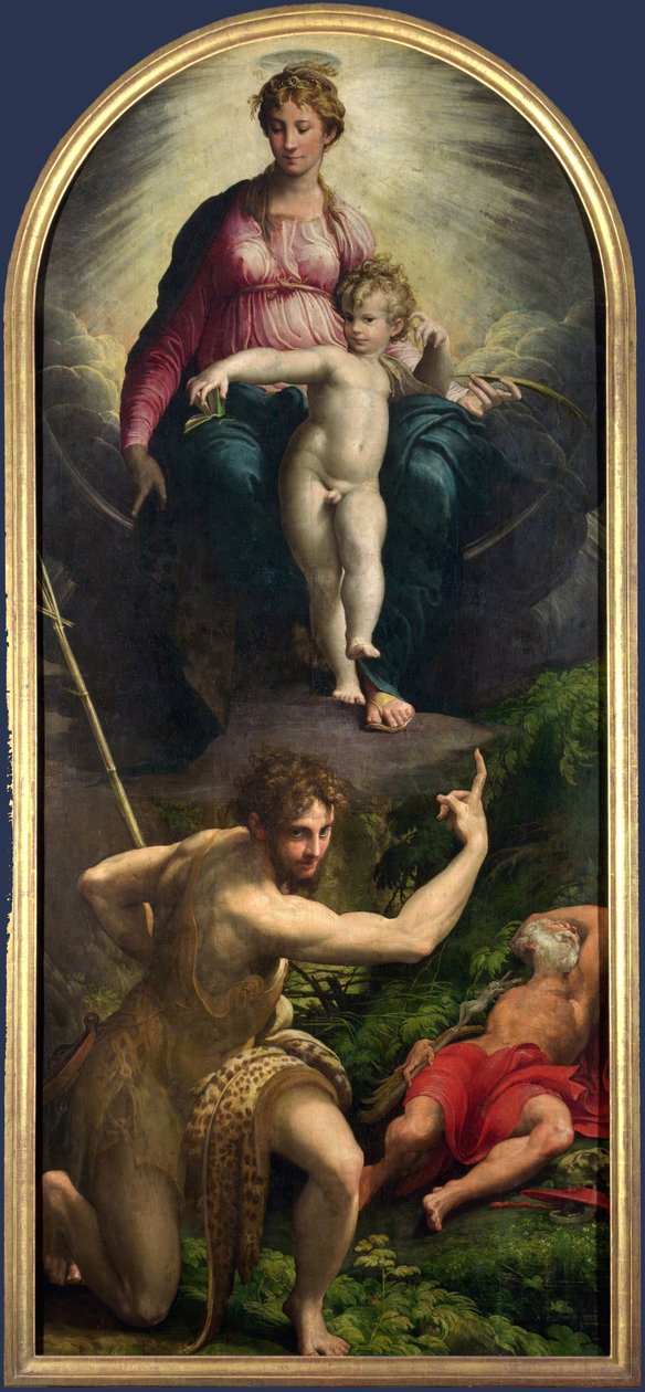 Madonna mit Kind, St. Johannes und St. Hieronymus von Parmigianino