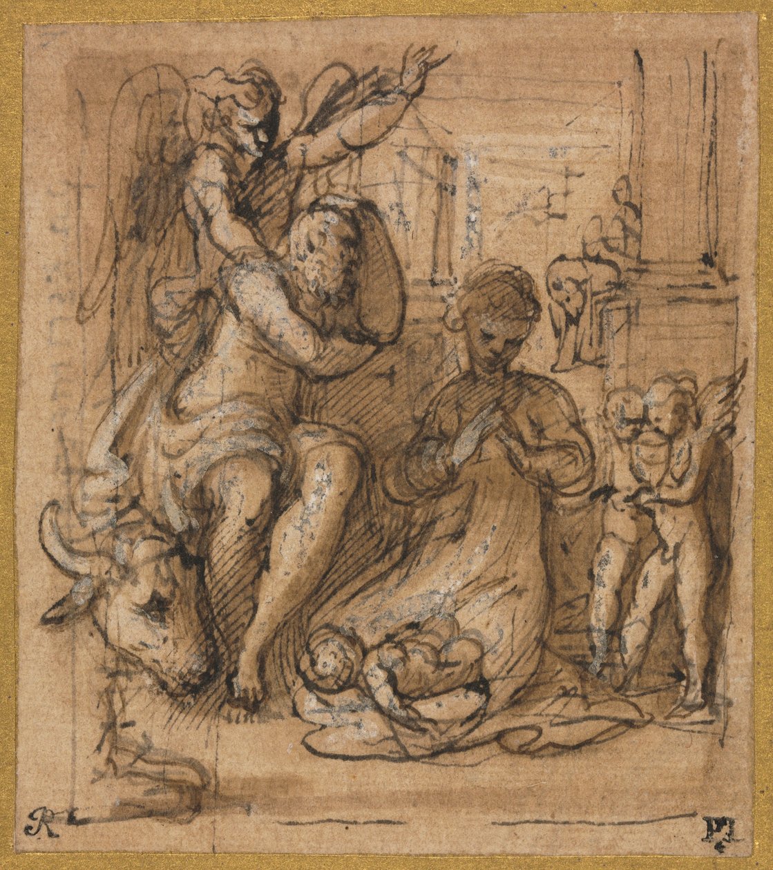 Die Geburt Christi mit dem Traum von Joseph, ca. 1527-1530 von Parmigianino
