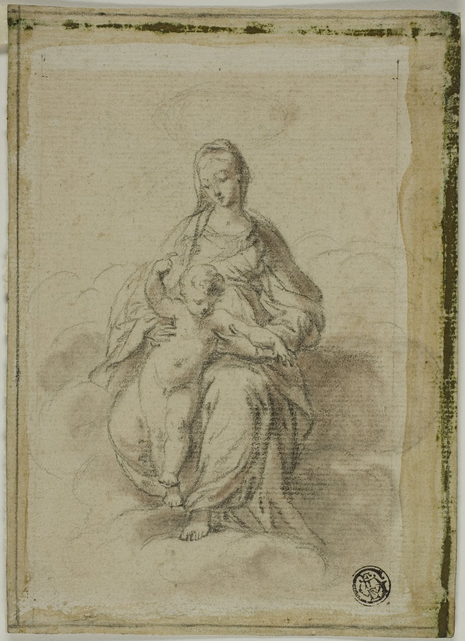 Jungfrau und Kind auf Wolken sitzend von Parmigianino