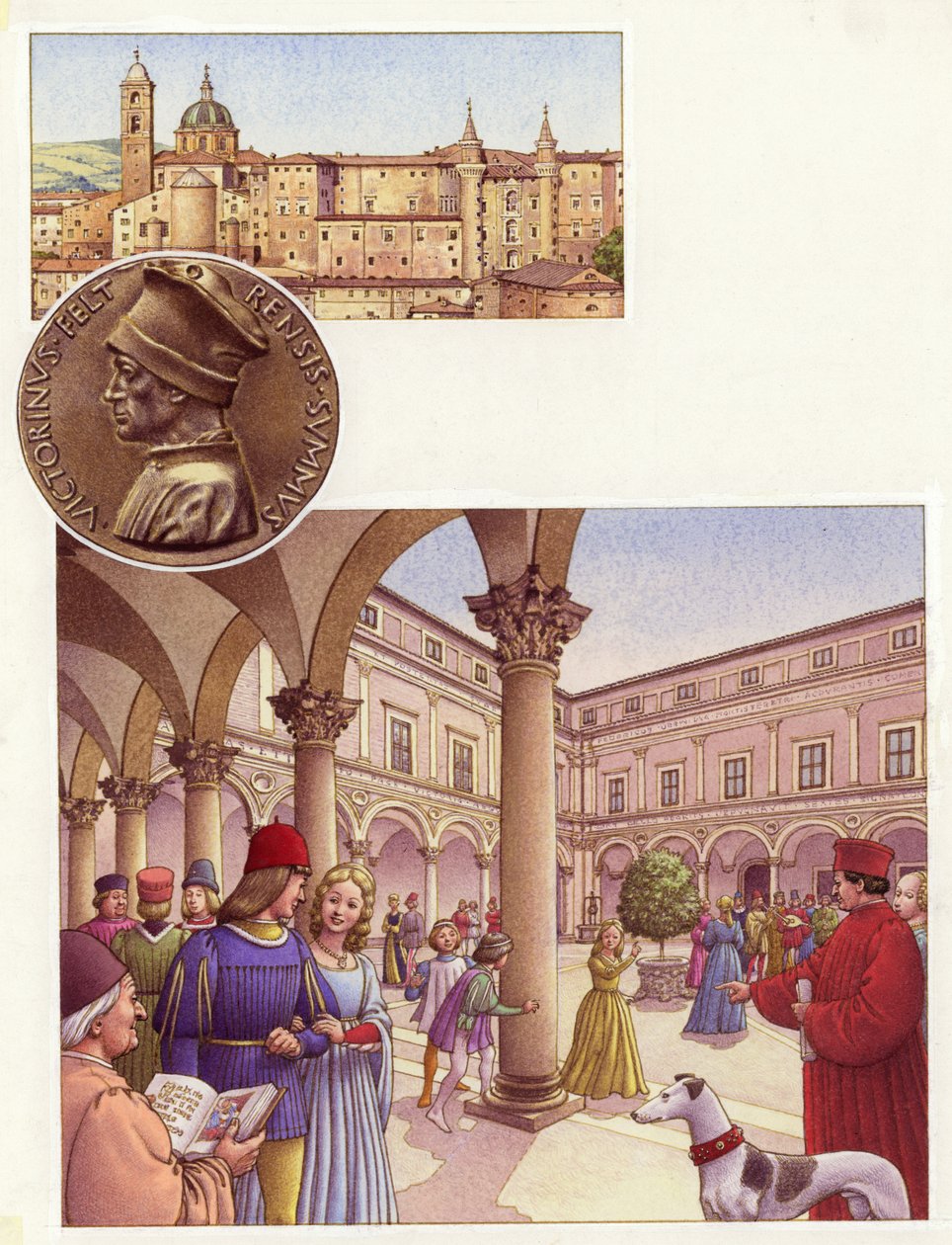 Hof des Herzogspalastes in Urbino von Pat (1907 95) Nicolle