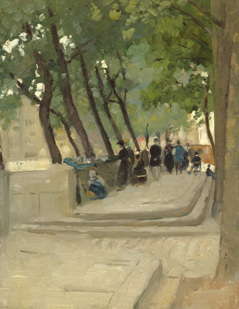 Der Buchmarkt am linken Ufer, Paris, ca. 1900 von Patrick William Adam