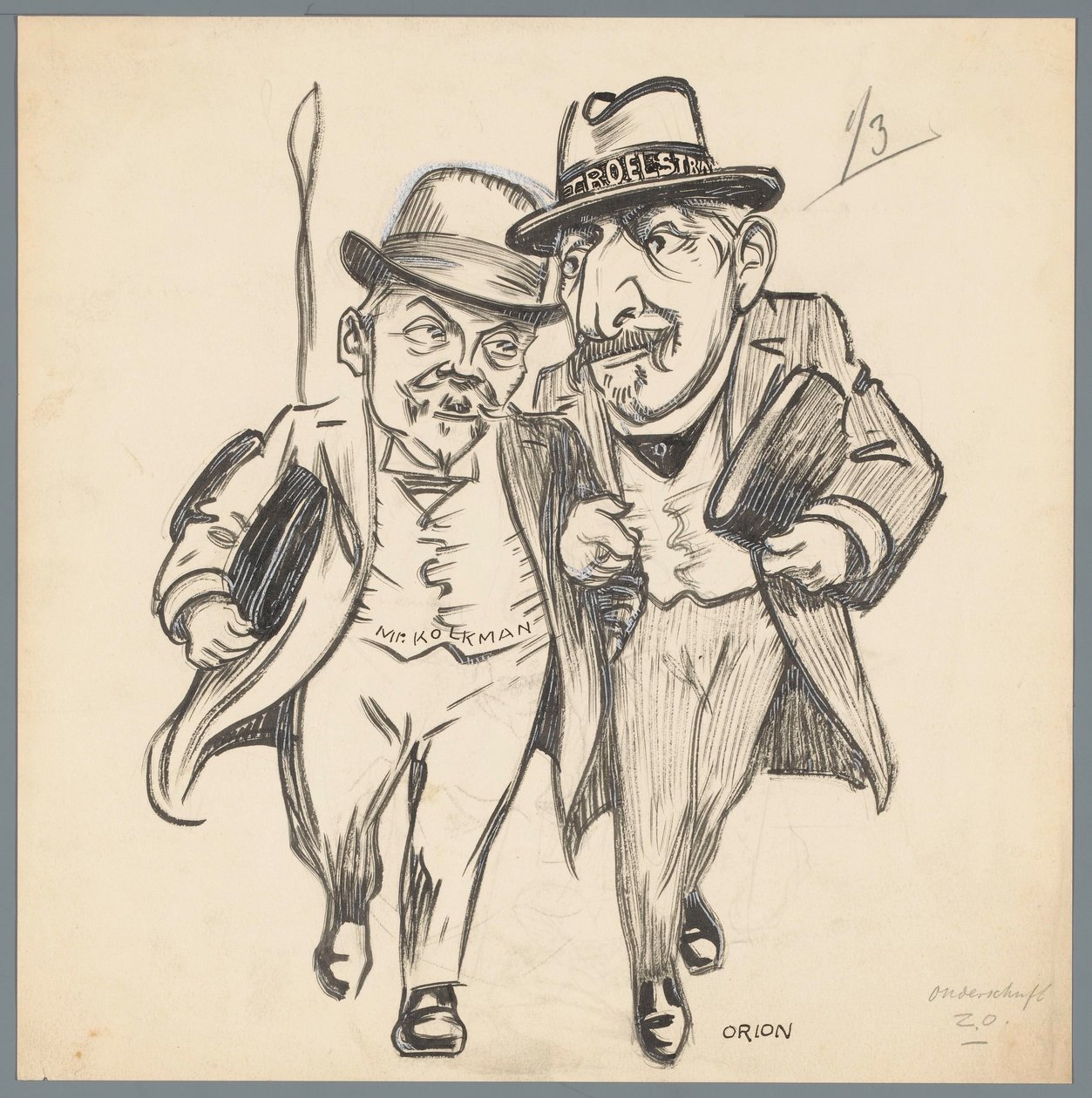 Troelstra und Kolkman Romantische Liebe bei der Verfassungsänderung von Patricq Kroon (signed by artist)