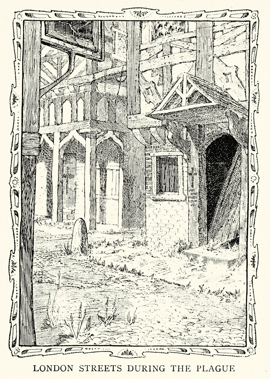 Straßen von London während der Großen Pest von Patten (after) Wilson
