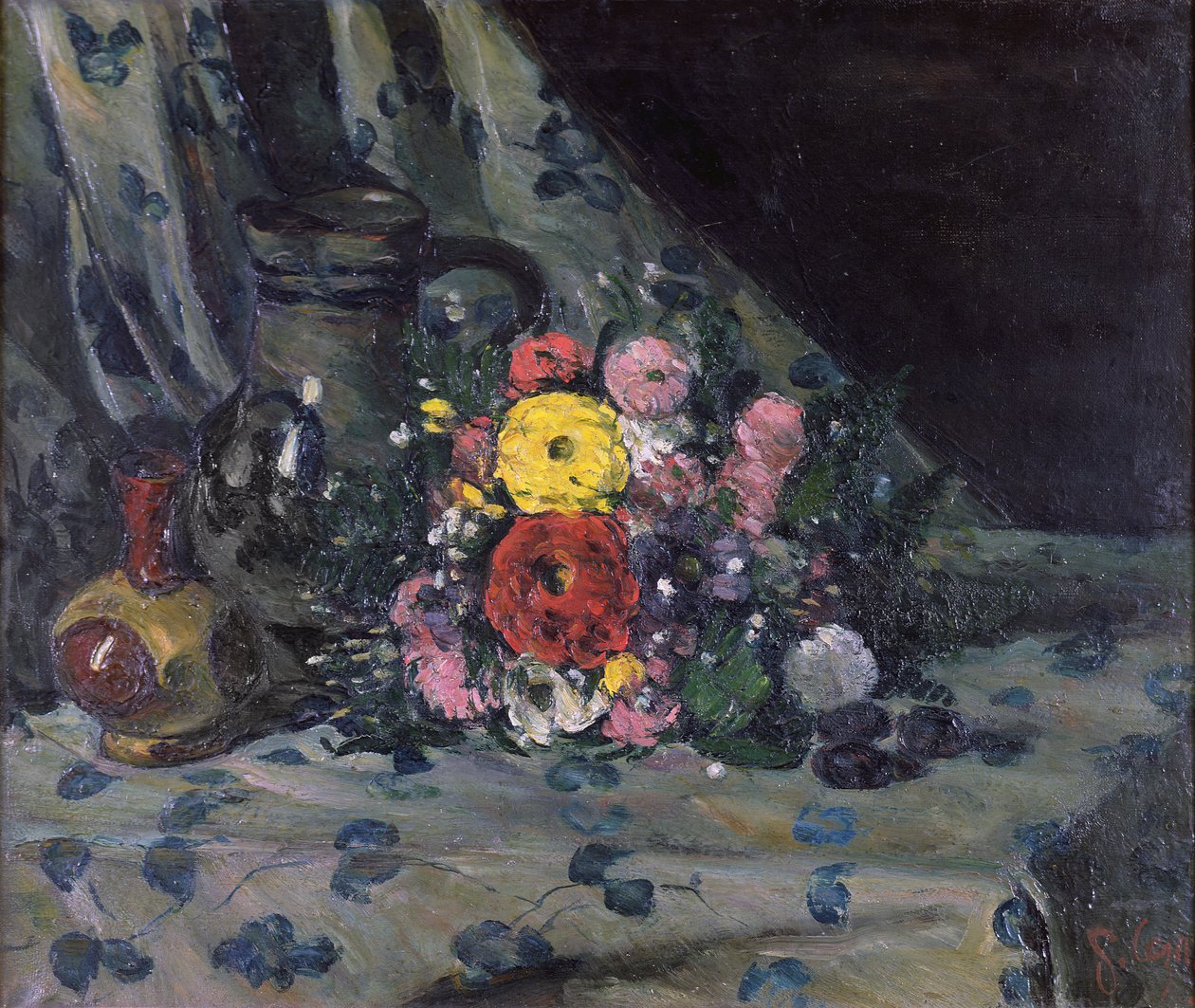 Strauß gelber Dahlien, ca. 1873 von Paul Cézanne