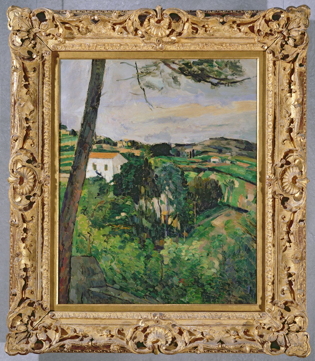 Landschaft mit rotem Dach oder Die Kiefer bei der Estaque, 1875-76 von Paul Cézanne