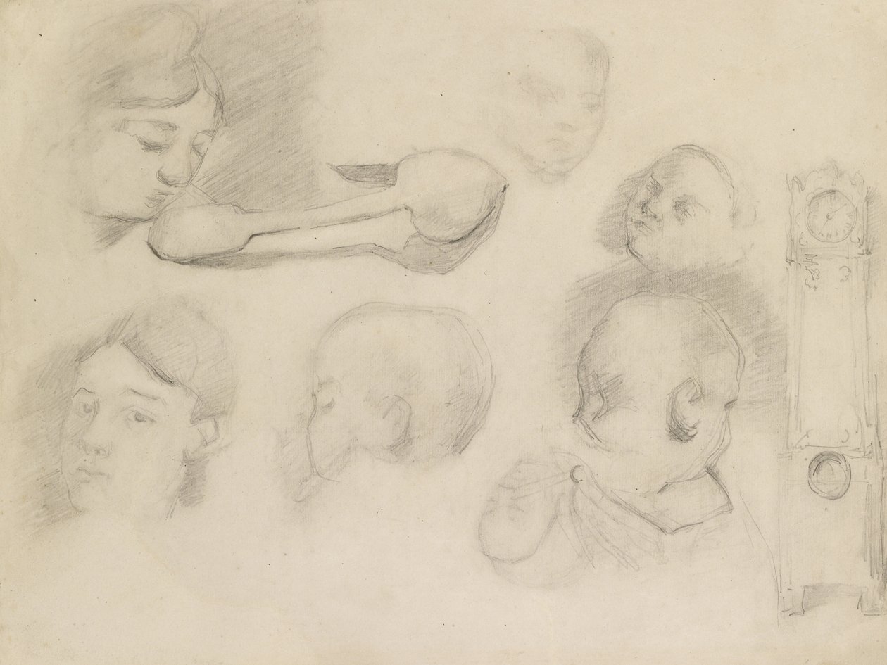 Studien einer Mutter und eines Kindes, 19. Jahrhundert von Paul Cézanne