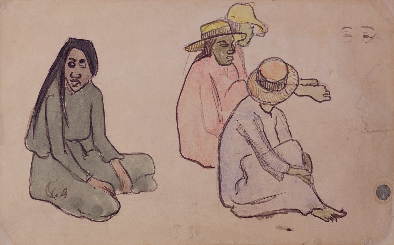 Studie von Tahitianern von Paul Gauguin