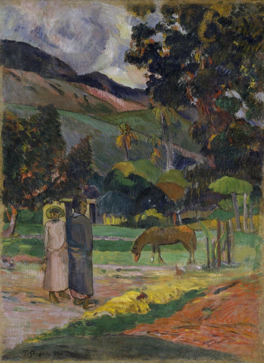 Tahitianische Landschaft von Paul Gauguin