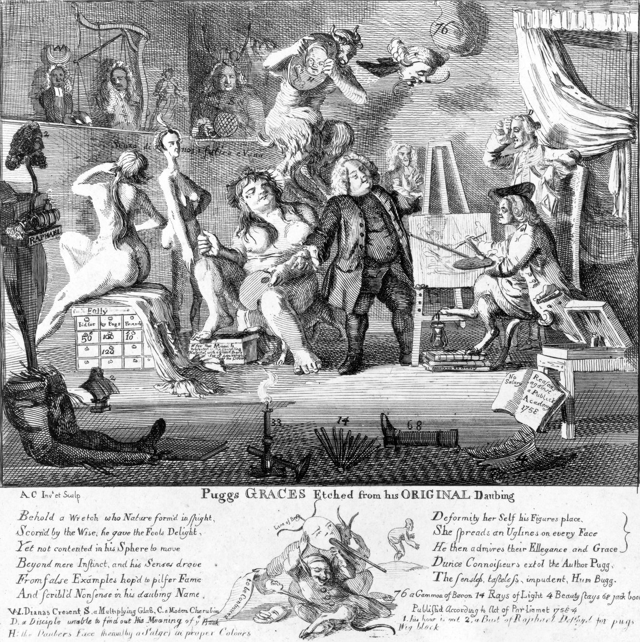 Puggs Grazien, radiert nach seinen Originalzeichnungen, 1753 von Paul Sandby