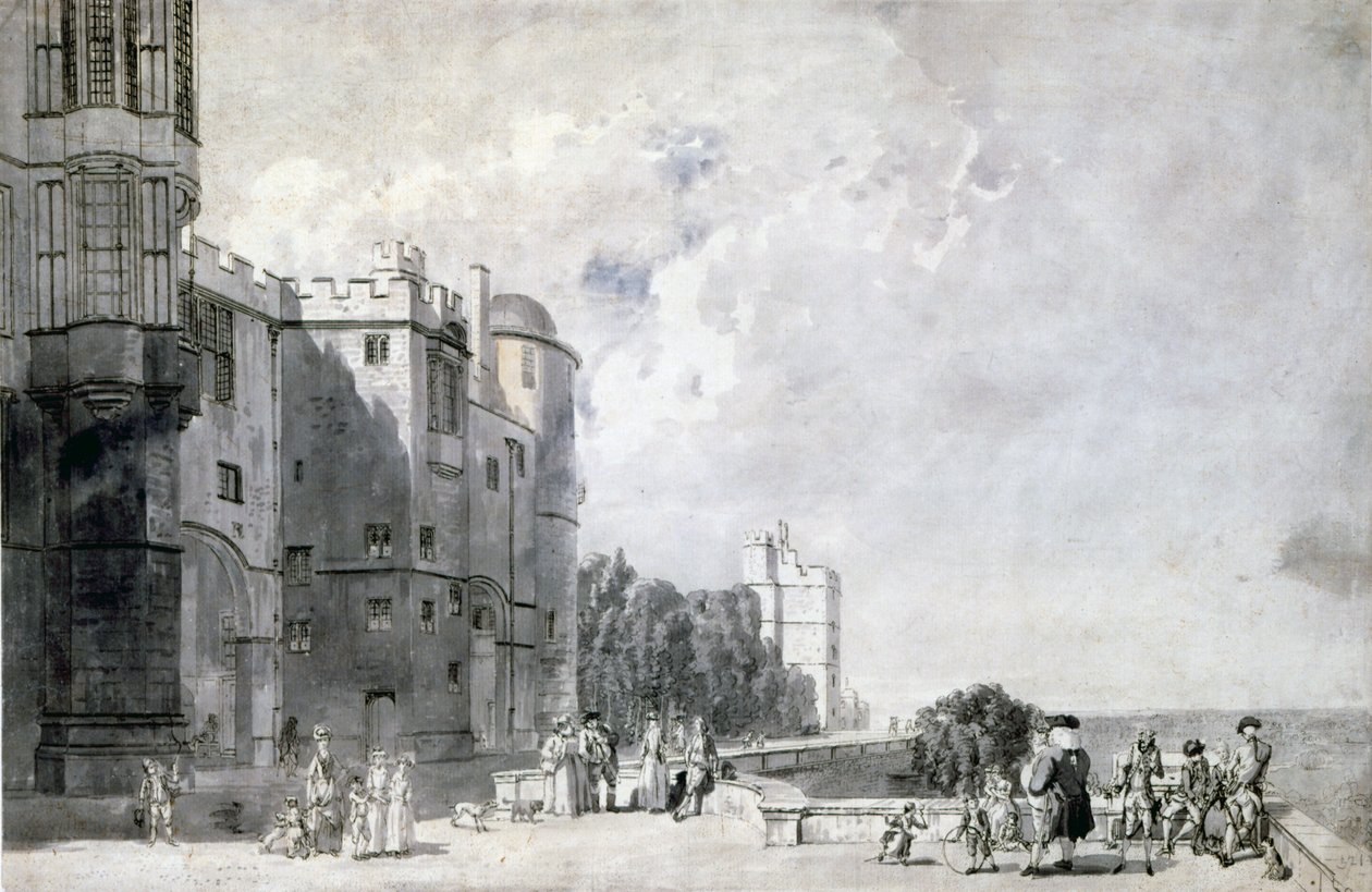 Schloss Windsor: Terrasse mit Blick nach Westen von Paul Sandby