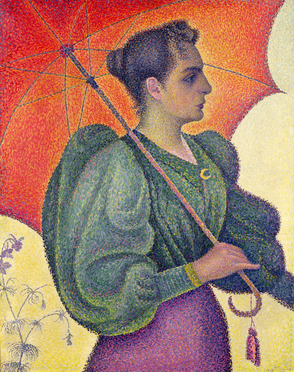 Frau mit Sonnenschirm, 1893 von Paul Signac