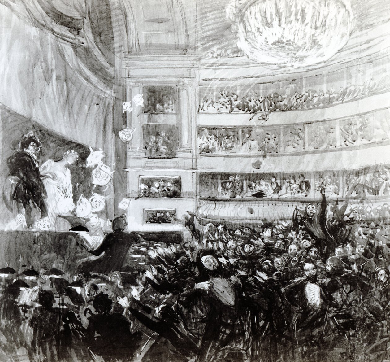 Die Schlacht von Hernani an der Comédie-Française am 25. Februar 1830, 1909 von Paul Albert Besnard