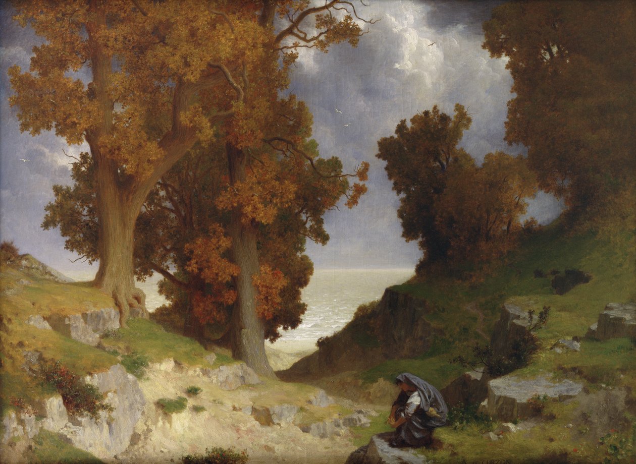 Landschaft mit der Figur der Clotho von Paul Alfred de Curzon
