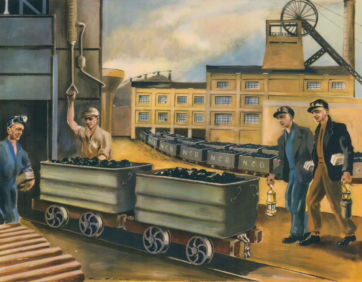 Das Fördergerüst eines Kohlebergwerks im Vereinigten Königreich von Paul B. Mann