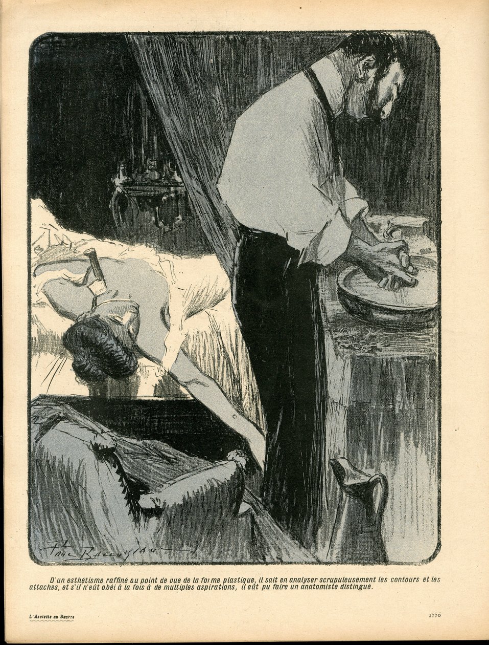 Die Butterplatte, Satirisch in Farben von Paul Balluriau