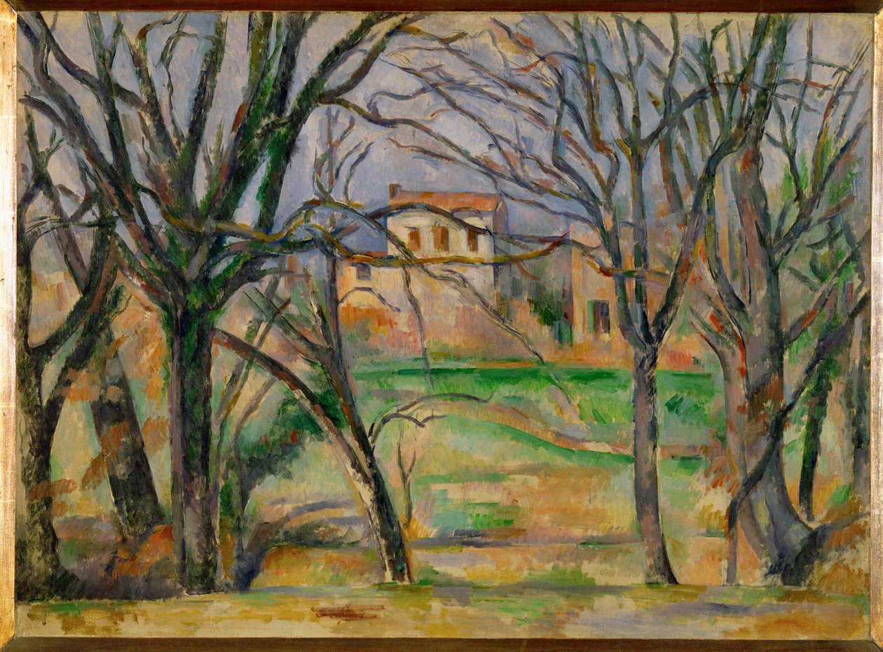 Bäume und Häuser von Paul Cezanne