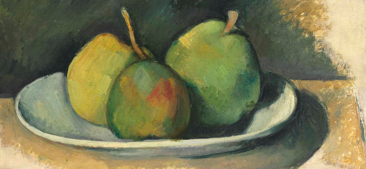 Birnen auf einem weißen Teller von Paul Cézanne