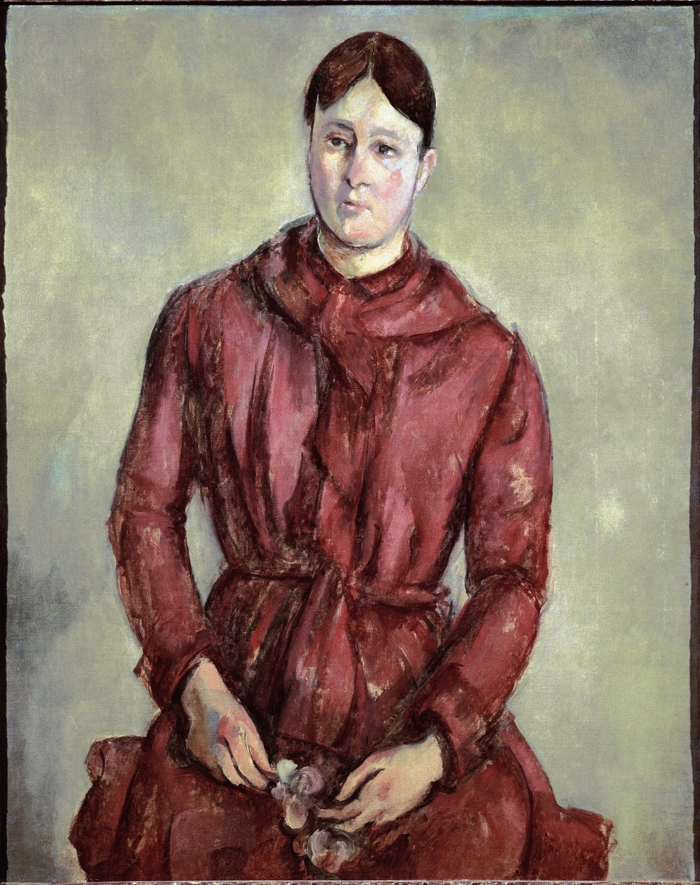 Porträt von Madame Cezanne im roten Kleid von Paul Cézanne