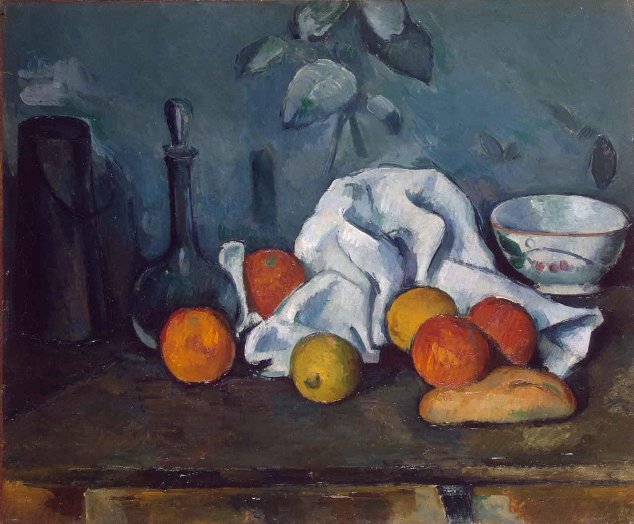 Milchkanne, Karaffe und Schale von Paul Cézanne