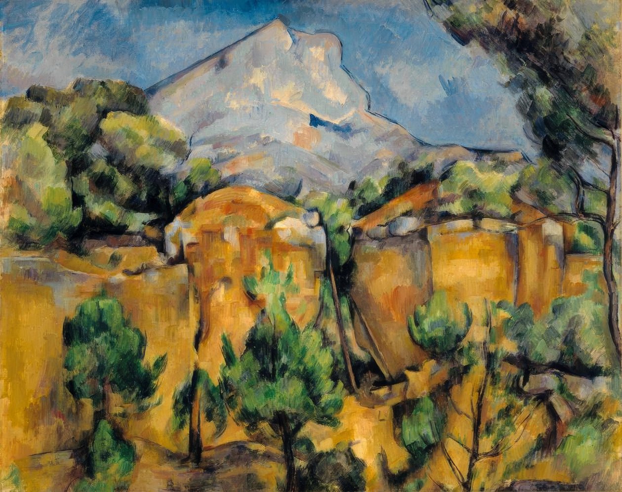 La Montagne Sainte-Victoire, vue de Bibémus von Paul Cézanne