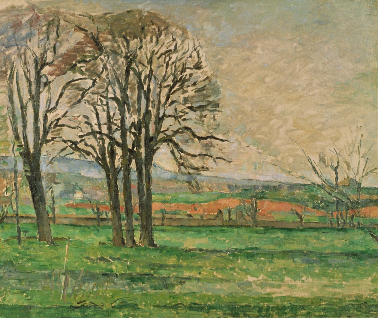 Die kahlen Bäume in Jas de Bouffan, 1885-1886 von Paul Cézanne