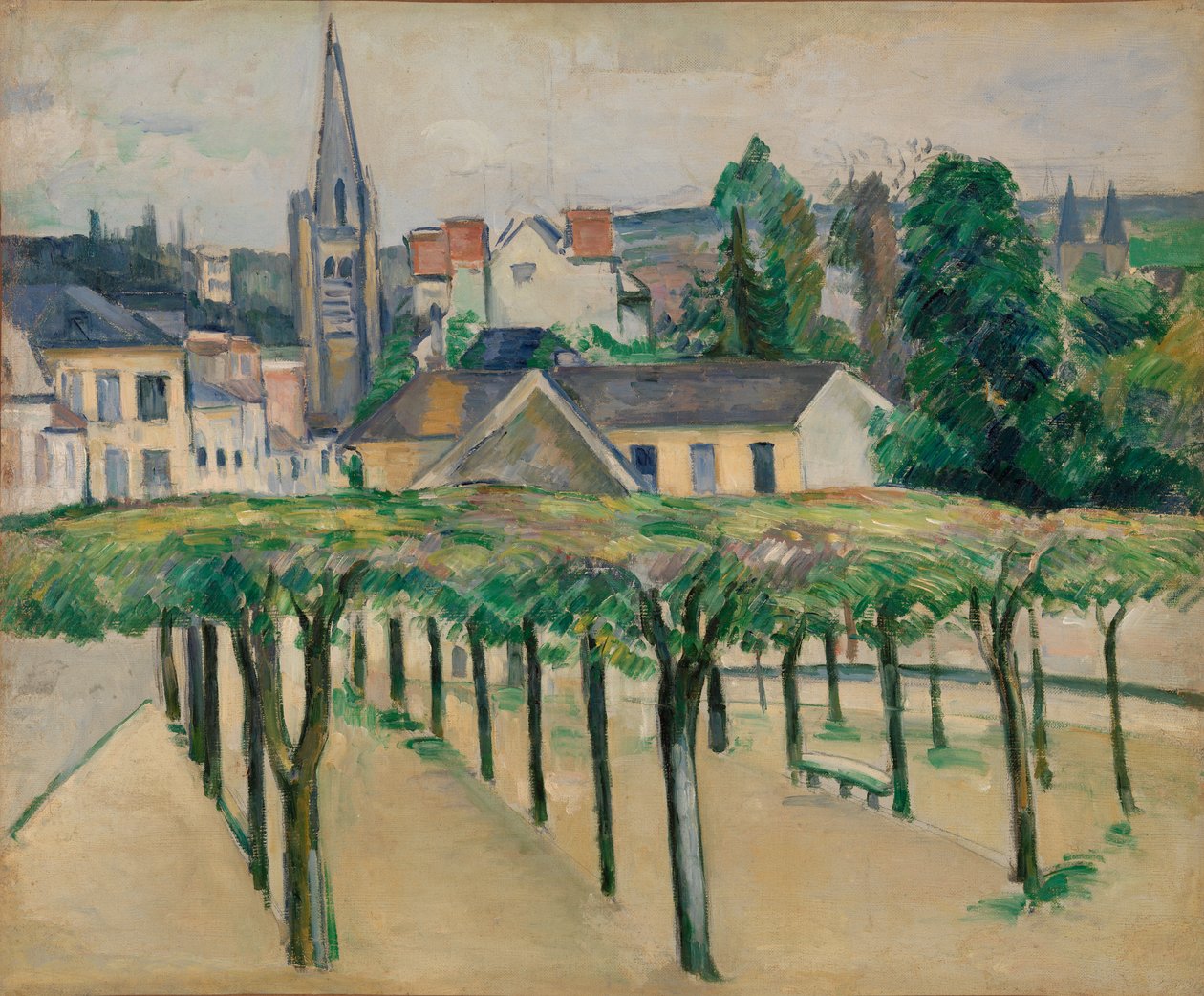 Die Kirche Saint-Aspais von der Place de la Préfecture in Melun aus gesehen von Paul Cézanne