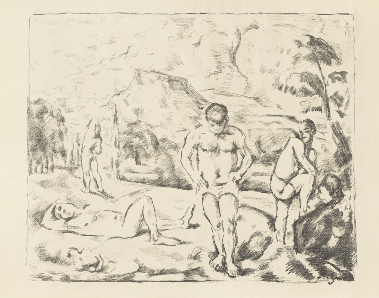 Die großen Badenden, 1896-97 von Paul Cézanne